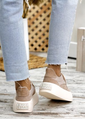 Шкіряні кеди беж Bruklin 7775