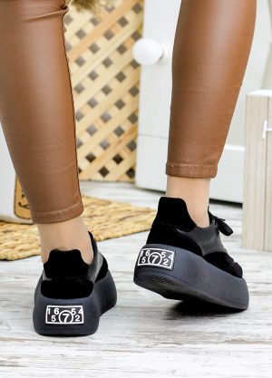 Шкіряні чорні кеди Bruklin 7790