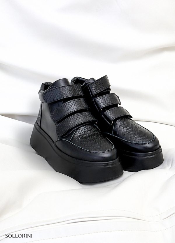 Кросівки Velcro чорні 8101 - Зображення 9