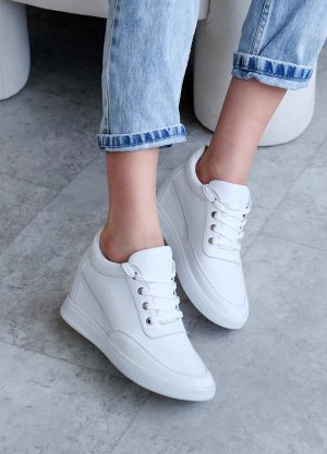 Снікерси платформа шкіра білий 8425-28 (8425-28)