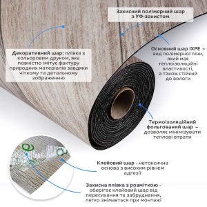 Підлогове вінілове покриття самоклеюче в рулоні 3000х600х1,5мм SW-00001819